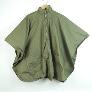 Military Poncho Full Zip Lenzip Olive Drab Solid Gorpcore Utility Field Outdoors
